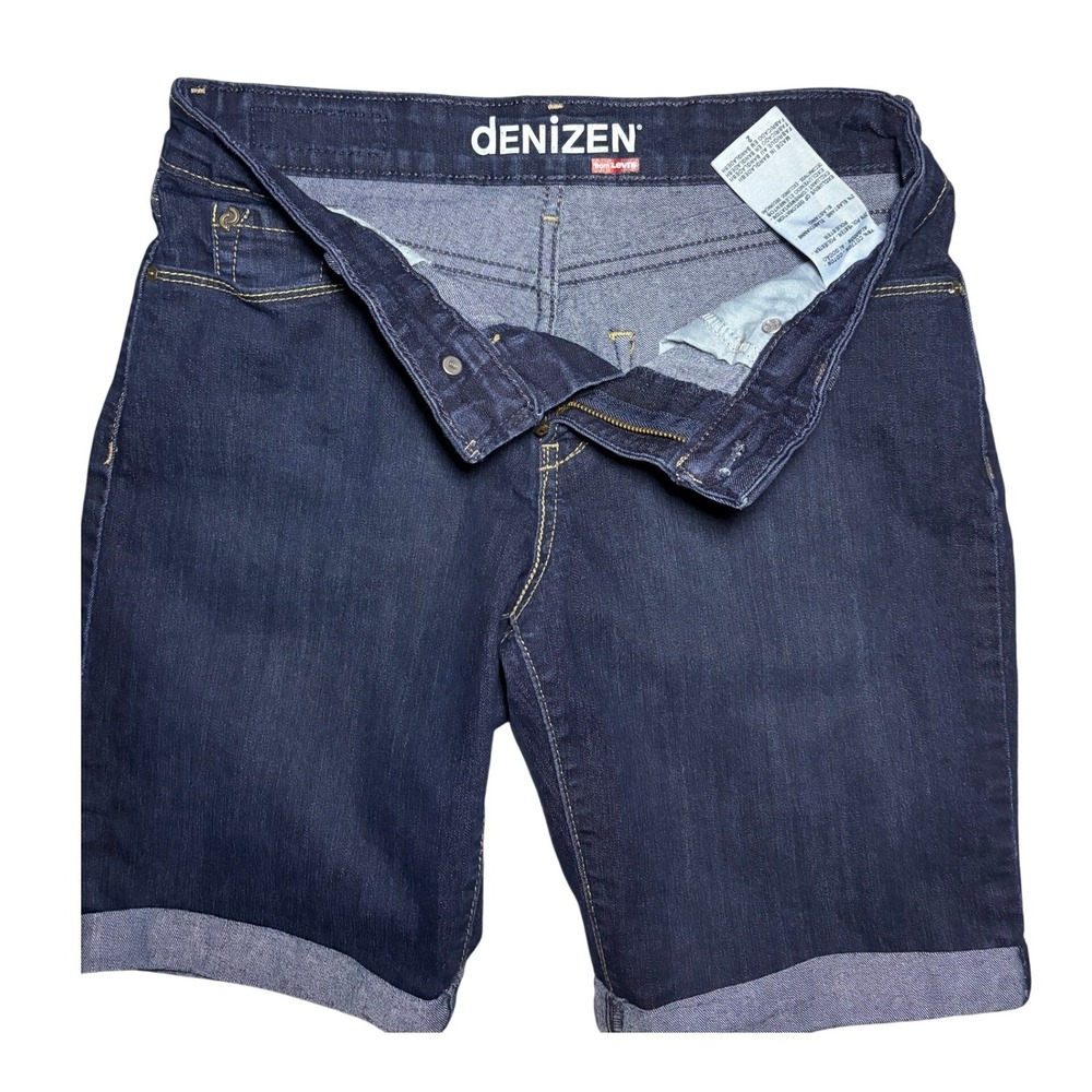 denizen from Levi's Bermuda Womens Indigo Denim Cuffed Shorts Size 2 - Picture 3 of 7